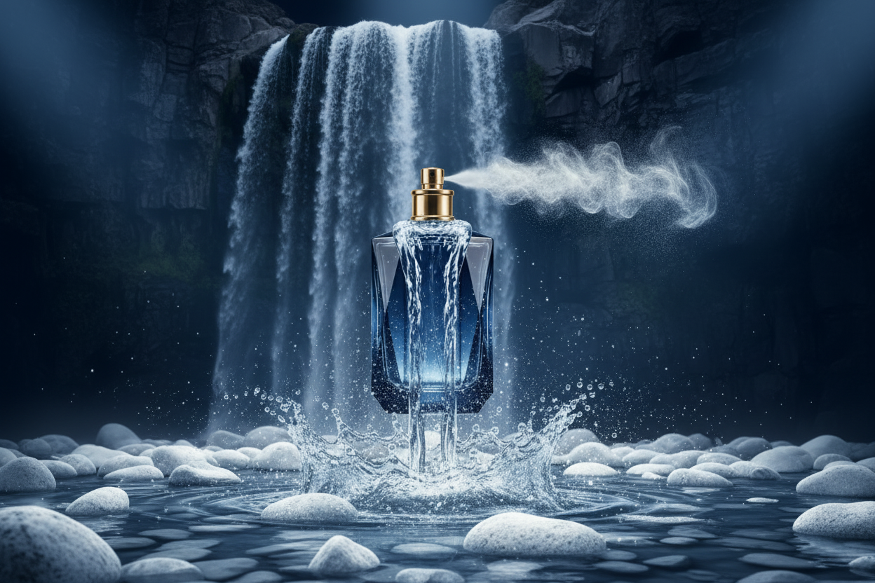 Aggiungi una cascata dietro e dei sassi bianchi 